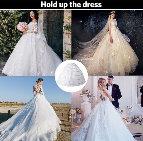 Women Crinoline Petticoat 6 Hoop Skirt Petticoats for Women Underskirt Ball Gown Bridal Dress Gown Slip Petticoat for Wedding Birthday in Saudi Arabia