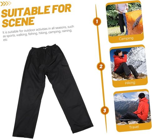 VANZACK Breathable Rain Pants for Adults Resistant Outdoor Pants with Elastic Waistband Lightweight Durable in Saudi Arabia
