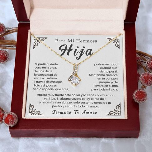 طوق دي مادري إي هيجا | هدية Cumpleaños para Hija | Joyería para Hija con Mensaje en Español | طوق يخدع كاجا دي لوجو in Kuwait