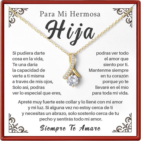 طوق دي مادري إي هيجا | هدية Cumpleaños para Hija | Joyería para Hija con Mensaje en Español | طوق يخدع كاجا دي لوجو in Kuwait