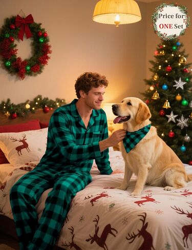 Christmas Family Matching Pajamas Set Couples Button Down Sleepwear Loungewear Long Sleeve Plaid Pjs Lounge Set in Saudi Arabia