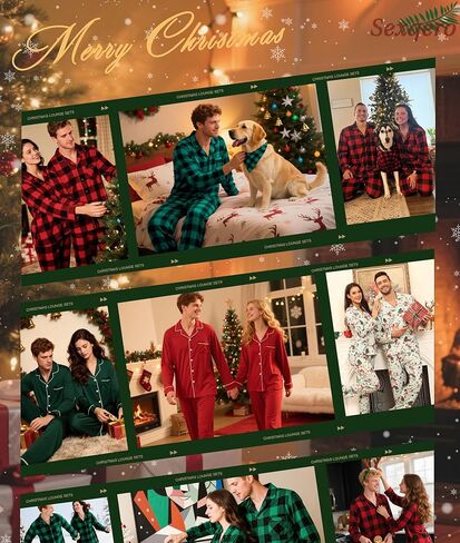 Christmas Family Matching Pajamas Set Couples Button Down Sleepwear Loungewear Long Sleeve Plaid Pjs Lounge Set in Saudi Arabia