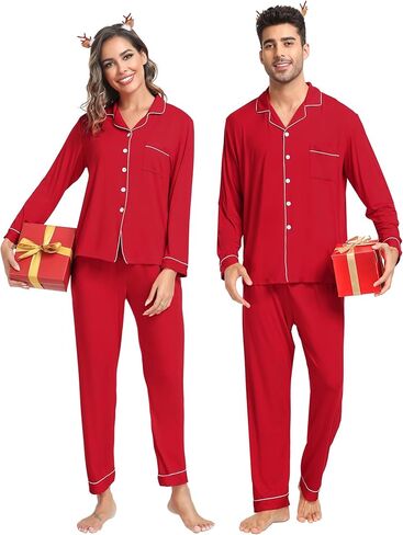 Christmas Family Matching Pajamas Set Couples Button Down Sleepwear Loungewear Long Sleeve Plaid Pjs Lounge Set in Saudi Arabia