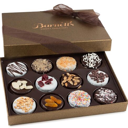Barnetts Gift Basket, 12 Chocolate Covered Cookies, Gourmet Candy Box Baskets for Prime Food Delivery, Gifts for Dad, Husband, Grandfather, Brother, Son, Father, Valentines Day Christmas Holiday Thanksgiving in Saudi Arabia