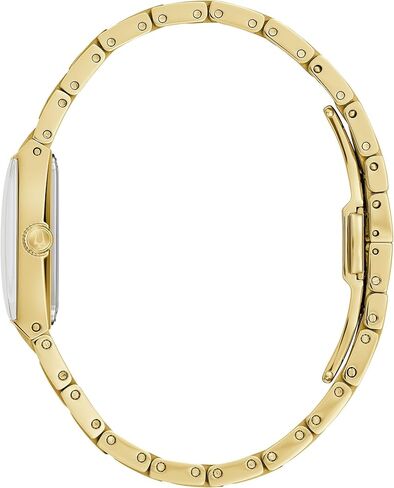Bulova Marc Anthony Ladies Modern Quadra Diamond Gold Stainless Steel Watch,Black Dial, Style:97P167 in Saudi Arabia