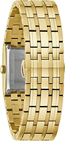 Bulova Marc Anthony Ladies Modern Quadra Diamond Gold Stainless Steel Watch,Black Dial, Style:97P167 in Saudi Arabia