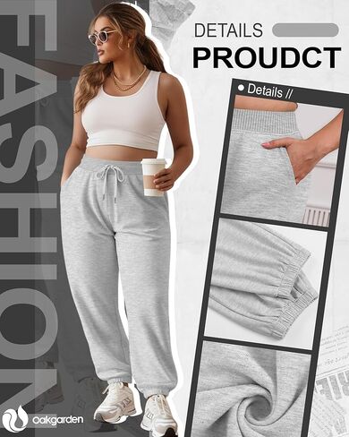 3 Pack Women's Plus Size Sweatpants Joggers Tapered Elastic Waist with Pockets Workout Athletic Lounge Yoga Pants in Saudi Arabia
