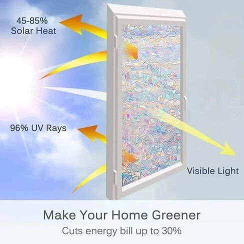 1Roll Self-Adhesive 30x100cm Window Film,Window Film Durable Static Cling Privacy Stickers for Windows Decoration in Saudi Arabia