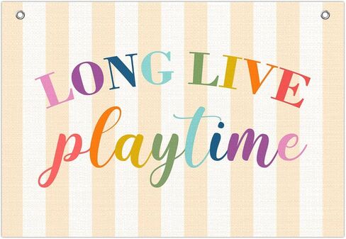 Long Live Playtime Banner, Boho Wall Hanging Flag, Playroom Linen Banner Decoration, Kindergarten Bedroom Nursery Toy Room Decoration, Game Room Decor Supplies, 30x20 Inch in Saudi Arabia