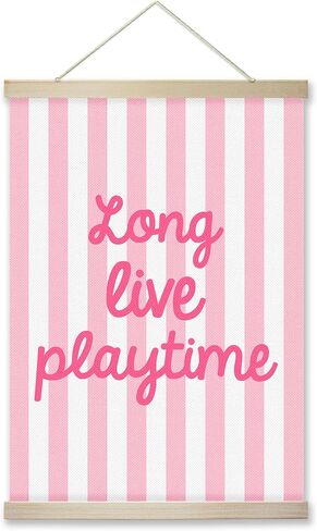 لافتة RZQIJ Long Live Playtime معلقة على الحائط من القماش مقاس 12 × 16 بوصة - لافتة ديكور حائط للأطفال الصغار للغرفة وغرفة اللعب وغرفة النوم - إطار شماعة ملصق للأطفال - ديكور غرفة نوم الفتيات (013) in Kuwait
