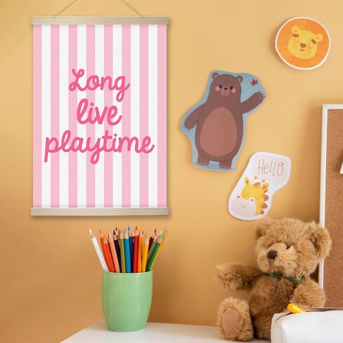 RZQIJ Long Live Playtime Sign Hanging Wall Flags Canvas Banner 12x16 Inch - Toddler Wall Decor Banner for Room, Playroom, Bedroom - Poster Hanger Frame for Kids - Girls Bedroom Decor(013) in Saudi Arabia