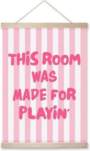 RZQIJ Long Live Playtime Sign Hanging Wall Flags Canvas Banner 12x16 Inch - Toddler Wall Decor Banner for Room, Playroom, Bedroom - Poster Hanger Frame for Kids - Girls Bedroom Decor(013) in Saudi Arabia