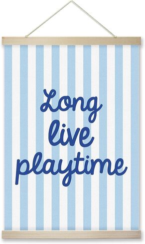 RZQIJ Long Live Playtime Sign Hanging Wall Flags Canvas Banner 12x16 Inch - Toddler Wall Decor Banner for Room, Playroom, Bedroom - Poster Hanger Frame for Kids - Girls Bedroom Decor(013) in Saudi Arabia