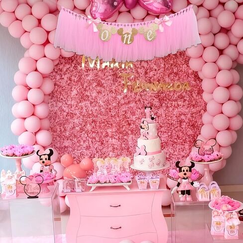 Mouse One High Chair Banner - Mouse Theme First Birthday Party Banner for Little Girls,Pink 1st Birthday Decoration Garland (pink mouse banner) in Saudi Arabia