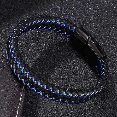 ForeverWill I Stand with Israel USA Flag Star of David Jewish Bracelet Jerusalem Mogen David Star Leather Bangle Judaica Israelities Faith Hanukkah Wristband Israeli Amulet Jewelry, 7.28'', Blue in Saudi Arabia