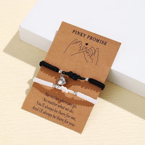 Couple Bracelets Heart Matching Mutual Attraction Anniversary Handmade Bracelets Jewelry Lover Long Distance Gifts 2pcs in Kuwait