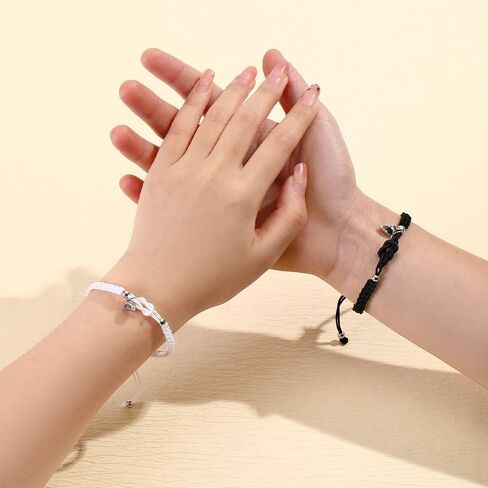 Couple Bracelets Heart Matching Mutual Attraction Anniversary Handmade Bracelets Jewelry Lover Long Distance Gifts 2pcs in Kuwait