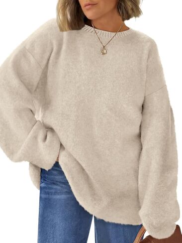 LILLUSORY Womens Oversized Tunic Sweaters Winter Cozy Tops Cute Chunky Crewneck Plus Size Pullover Long Sleeve Clothes in Saudi Arabia