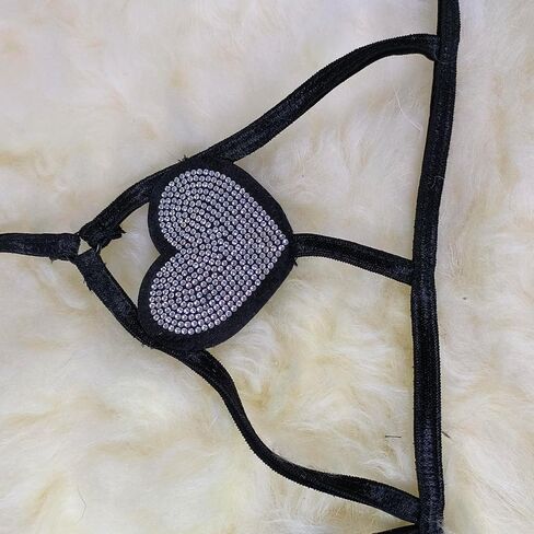 JasmyGirls Sexy Two Piece Bra and Panty Sets for Women Rhinestone Heart Lingerie Self Tie in Saudi Arabia