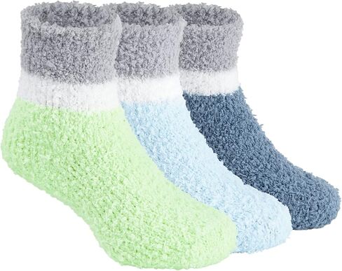 Zando Kids Toddler Fuzzy Slipper Socks for Girls Boys Baby Christmas Winter Warm Crew Cabin Cozy Soft Fluffy Socks Gifts in Saudi Arabia