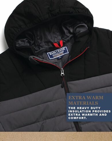 Bass Creek Outfitters Mens Puffer Jacket - Weather Resistant Midweight Quilted Warm Insulated Winter Coats for Men in Saudi Arabia