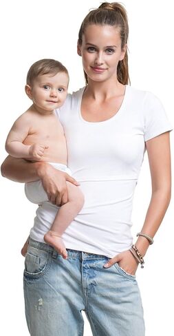 Classic Organic Scoop Neck Maternity & Nursing Top in Saudi Arabia