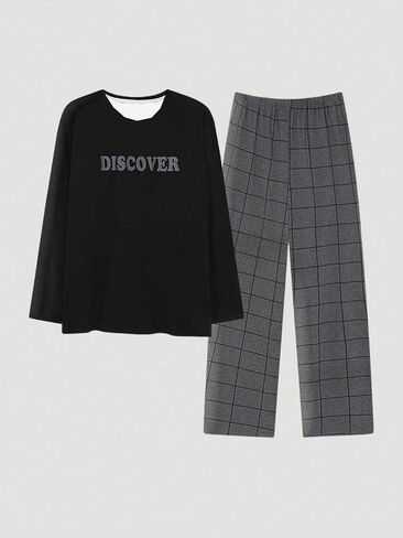 Casual Mens 2 Piece Pajama Set, Long Sleeve Pjs for Men Soft Pajama Pants Men, Pijamas Para Hombres for Home in Saudi Arabia