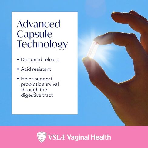 VSL4® مكمل بروبيوتيك يومي للصحة المهبلية لدعم صحة المرأة والمسالك البولية* - 10B CFU - تركيبة 4 في 1 مع البروبيوتيك والبريبيوتيك ومستخلص التوت البري وفيتامينات B+D، 30 كبسولة in Saudi Arabia