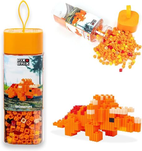 Pix Brix Pixel Art Puzzle Bricks – Dinosaur Series, Brachiosaurus – Patented Building Brick Set to Recreate Your Favorite Dino, Includes 808 Pieces – Create 3D Builds Without Water, Iron or Glue in Kuwait