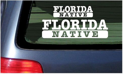 Florida Native - ملصق نافذة من الفينيل بحروف بيضاء in Kuwait