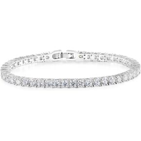 سوار تنس زركونيا مكعب 3 مم للنساء والرجال، سوار تنس كلاسيكي مقاس معصم صغير 6-7.5 بوصة in Kuwait