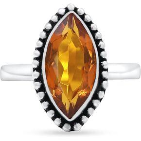 Genuine Marquise 925 Sterling Silver Ring – 8x16mm Healing Crystal Jewelry, Handmade Lightweight Ring, Women Silver Jewelry, Valentine’s Day/Christmas gift For Her. in Saudi Arabia