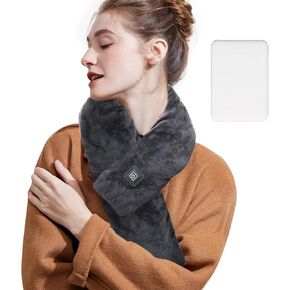 Neck Heating Pad Heated Scarf Rechargeable,Heating Pad for Neck Pain &Stiffness Relief,Heated Neck wrap Warmer with 7000mAh Power Bank,Cordless Thermal Neck Brace,Christmas Gifts for women men (black) in Saudi Arabia