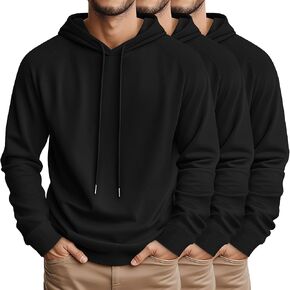 3 Pcs Mens Big and Tall Hoodies Long Sleeve Pullover Lightweight Hooded Loose Drawstring Athletic Sweatshirts in Saudi Arabia