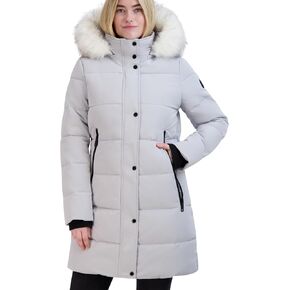 Nautica womens Heavyweight Puffer Jacket-faux Fur-lined Hood Wind Water-resistant Winter Coat in Saudi Arabia