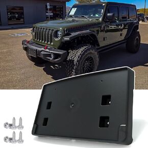 Front License Plate Frame Front Bumper License Plate Holder Mounting Bracket Cover for Jeep Wrangler JL JLU Gladiator JT 2018-2024 (for Plastic Bumper ONLY) Replace # 68293738AA in Saudi Arabia