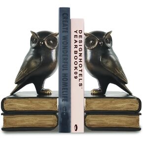 نهايات كتاب Dosker للأرفف، نهايات الكتب المزخرفة على شكل بومة، حاملات كتب حيوانات لطيفة لغرف الأطفال والمكاتب وغرف النوم (برونزية قديمة) in Kuwait