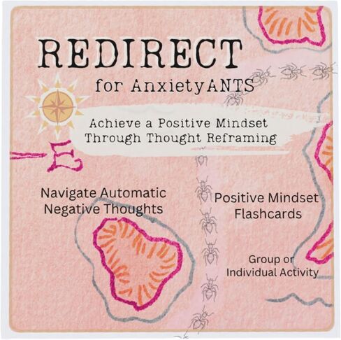 Redirect Flashcards – Challenge Negative Thinking | Transform Automatic Negative Thoughts (Ants) to Positive Affirmations | Used for Personal Growth, Classrooms, Group Therapy | Relieve Anxiety in Kuwait