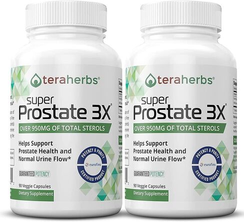 teraherbs Super Prostate 3X - التحكم في المثانة ودعم البروستاتا المتضخمة والتبول المتكرر - مكملات البروستاتا للرجال - 90 كبسولة in Kuwait