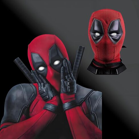 Superhero Wade Wilson Cosplay Red Helmet Mask Suitable for Boys and Girls Holiday Parties, Comic-Con and all Kinds of Get-Togethers （23.63 in Head Circumference） in Saudi Arabia