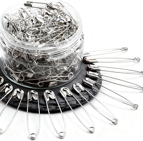 180 Pcs Safety Pins, Bulk Silver Metal Pins for Clothes Fastening, Sewing Projects, Craft Making & Home Organization, Art and Craft Supplies, Ideal for Seamstresses & DIY in Saudi Arabia