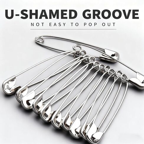 180 Pcs Safety Pins, Bulk Silver Metal Pins for Clothes Fastening, Sewing Projects, Craft Making & Home Organization, Art and Craft Supplies, Ideal for Seamstresses & DIY in Saudi Arabia
