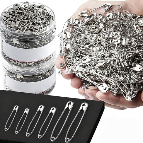 180 Pcs Safety Pins, Bulk Silver Metal Pins for Clothes Fastening, Sewing Projects, Craft Making & Home Organization, Art and Craft Supplies, Ideal for Seamstresses & DIY in Saudi Arabia