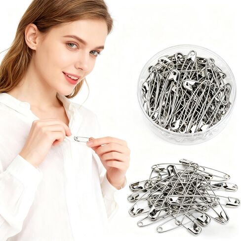 180 Pcs Safety Pins, Bulk Silver Metal Pins for Clothes Fastening, Sewing Projects, Craft Making & Home Organization, Art and Craft Supplies, Ideal for Seamstresses & DIY in Saudi Arabia