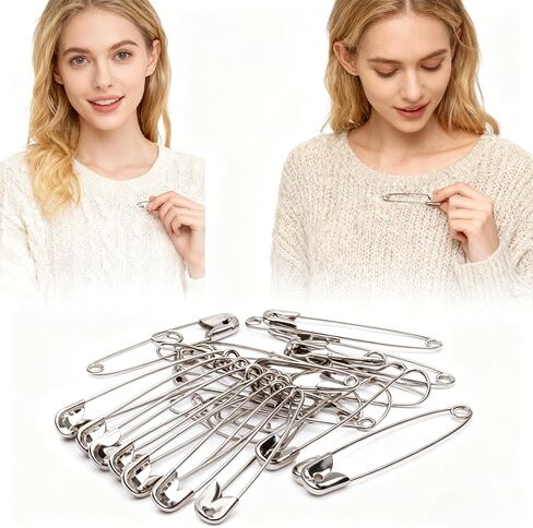 180 Pcs Safety Pins, Bulk Silver Metal Pins for Clothes Fastening, Sewing Projects, Craft Making & Home Organization, Art and Craft Supplies, Ideal for Seamstresses & DIY in Saudi Arabia