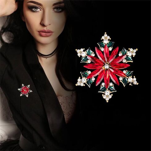 WCRAZYE خمر حجر الراين تشيكوسلوفاكيا ندفة الثلج بروش دبوس للرجال النساء - الشتاء عيد الميلاد زهرة التلبيب دبابيس الصدار شارة القماش اللباس الملحقات مجوهرات in Kuwait