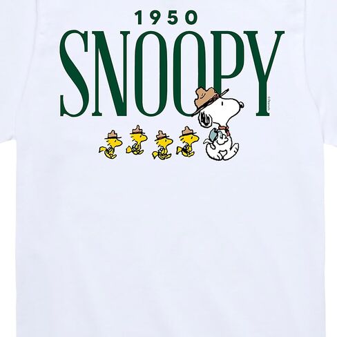 ملابس HYBRID - الفول السوداني - Snoopy 1950 Camping - تي شيرت برسومات قصيرة الأكمام للأطفال والشباب in Saudi Arabia