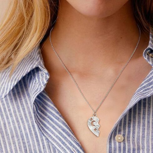 Krfy Friendship Necklace for 2, Best Friend Necklaces for Girls, Matching Pendant BFF Necklace for 2 Sister, Magnetic Split Heart Necklaces for Women Set in Saudi Arabia