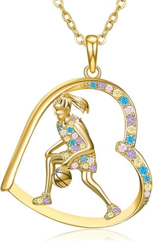NORBU Soccer Basketball Baseball Volleyball Tennis Pickleball Swimming Necklace Gifts for Girls Women Teens, Sports Accessories for Sports Lovers and Young Athletes, Jewelry Gifts for Birthday Christmas Graduation in Saudi Arabia