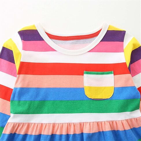 Toddler Girls Dresses for Girl's Long Sleeve Colorblock Flowy Sundress Cute Crewneck Kids Casual Dress School Clothes in Saudi Arabia